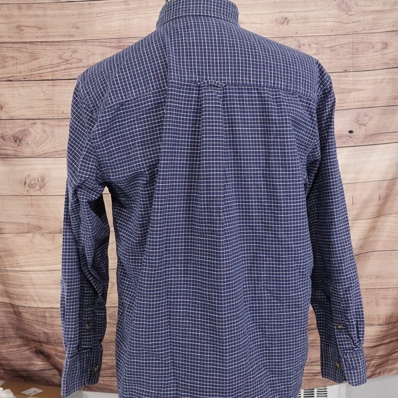 ROUNDTREE & YORKE OXFORD BLUE CHECK BUTTON DOWN SHIRT MENS SZ M MEDIUM - Picture 4 of 7